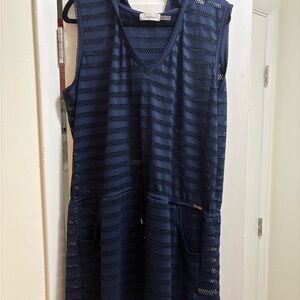 Calvin Klein Navy Sleeveless Cover Up
